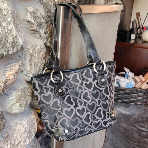 Target Black Vinyl Hearts Mini Tote Bag - Picture 10 of 15